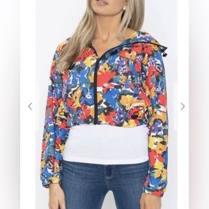 Beach Riot Floral Buttercup Wind Breaker Jacket Windbreaker Zip Front Beach Nwt